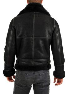Veste en cuir d'agneau véritable pour homme, style décontracté, hiver, fourrure Sherpa chaude, rétro, vente en gros - Product Image 6