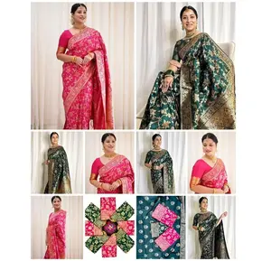 Hochwertige indische traditionelle schöne beliebteste Modische reine weiche Seidenweberei Werk Sari neuestes Designer Outfit für Export