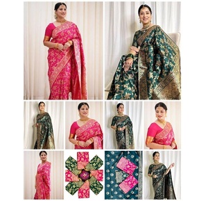 Bonne Qualité Indien Traditionnel Belle La Plus Tendance Pure Soie Douce Tissage Travail Saree Dernière Tenue De Créateur Pour L'exportation - Product Image 1