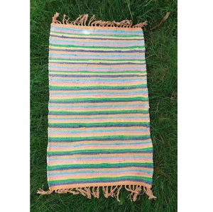 Alfombras de Trapo de Algodón Coloridas Hechas a Mano, Novedad, Ecológicas, Reversibles, Lavables, Patchwork para Decoración del Hogar y Picnic - Product Image 1