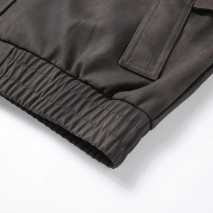 แจ็กเก็ตหนังมีฮู้ดสำหรับผู้ชายปกตั้งแบบลำลองไซส์ XS เคลือบผ้าใบ - Product Image 5