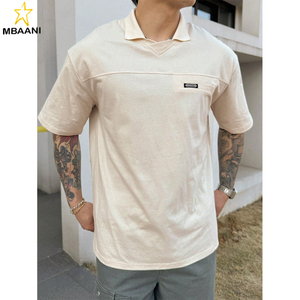 เสื้อโปโลสีเบจเรียบง่ายสำหรับผู้ชายสำหรับฤดูร้อน - Product Image 3