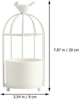Jardinière chic en fer émaillé personnalisable en forme de cage à oiseaux, logo personnalisé, style moderne et épuré, 9x20cm, pour exposition de plantes, décoration intérieure et jardin