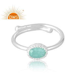 Anillo de piedras preciosas de amazonita Natural de Plata de Ley 925, joyería personalizada para mujer, regalo para ella - Product Image 3