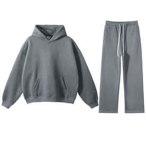 Chándales de alta calidad Conjuntos unisex Chándales de felpa francesa Conjunto de chándales Sudadera con capucha y pantalones - Product Image 1