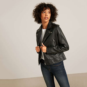 Blouson Bomber Femme Oversize Fait Main en Cuir d'Agneau Véritable Doublure Nylon Vêtement d'Hiver Décontracté Écoresponsable - Product Image 4