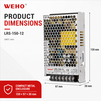 Transformateur d'alimentation cc 150W de haute qualité SMPS AC à DC 10A pour fournitures d'équipement industriel Cctv 15V puissance de commutation