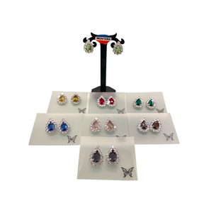 Belles boucles d'oreilles en pierre AD double plaqué or et argent pour dames bijoux en gros élégants pour les fêtes et les cadeaux - Product Image 6