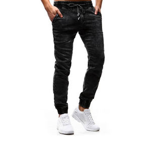 กางเกงยีนส์กันหนาวสำหรับผู้ชายสไตล์คลาสสิกสีดำสีน้ำเงินไซส์ใหญ่กางเกงยีนส์ขายาวสำหรับนักธุรกิจ - Product Image 5