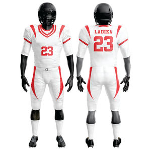 Personnalisé 100% Polyester Sublimé Uniforme De Football Américain pour Hommes Respirant Blanc Rouge Tackle Twill Team Gear Maillot Court - Product Image 1