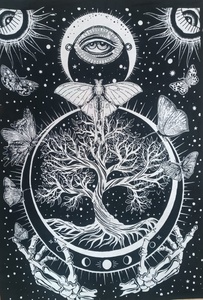 Tarot propagation nouvelle petite tapisserie soleil lune arbre de vie astrologie coton affiche tenture murale autel tissu par les expéditeurs indiens - Product Image 4
