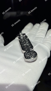 8.64 VVS1 Moissanite Bustdown Vertical <b>Letter</b> Personalized Rhodium Plated 925 <b>Silver</b> Iced Hip Hop Pendant Claw Setting <b>Necklace</b> - Product Image 2