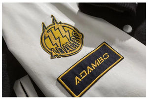 Chaqueta de béisbol universitaria de lana de invierno recortada personalizada para mujer, abrigo de bombardero para mujer, decoración bordada, abrigo de moda con estampado para hombre - Product Image 5