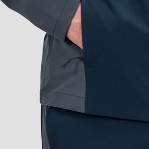 Ensemble de survêtement décontracté à capuche d'hiver de haute qualité avec logo personnalisé, coupe-vent, demi-zip, pour hommes, polyester/coton - Product Image 4