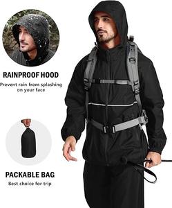 เสื้อกันฝนสำหรับผู้ชาย, เสื้อกันฝนกันน้ำมีฮู้ดน้ำหนักเบาสำหรับกอล์ฟเดินป่าตั้งแคมป์ - Product Image 5