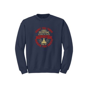 Sweat-shirt en coton mélangé Bouddha Thèmes Imprimer 12 options de couleur Style décontracté 260-280 GSM Placement de conception personnalisable pour l'hiver - Product Image 3