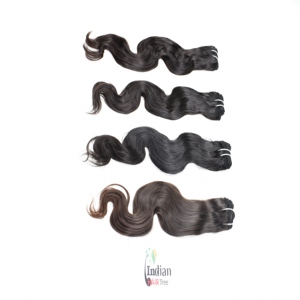 Extensiones de Cabello Humano Indio Virgen, Ondulado, Negro, Aspecto Natural, Cutícula Alineada, Donante Único, Remy, Estilo Super Weave - Product Image 1