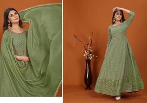 Anarkali salwar kameez งานปักที่ดูสง่างาม - Product Image 2