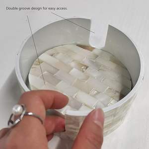 Designer Mother of Pearl Coaster Bohemian Style Handmade & Eco-Friendly Smooth Finish for Protecting Wooden <b>Glass</b> Marble <b>Tables</b> - Product Image 5