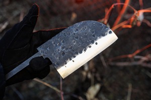 Couteau en acier au carbone à lame vierge fait à la main Couperet de cuisine extérieur Couteau serbe Couteau de boucher. - Product Image 3