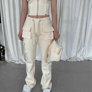 Pantalon de survêtement cargo pour femme Gym Athletic Jogger Yoga Loose Lounge Pockets Trousers - Product Image 3