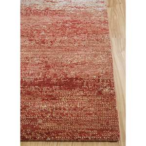 Kavi's Afterglow Collection AKWS-3002 Hand Knotted Wool & <b>Silk</b> Rug in <b>Red</b> & Orange Abstract Pattern for Home Use - Product Image 4