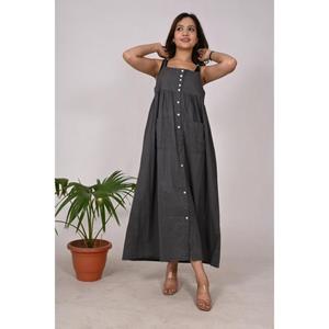 Vestido largo de algodón de diseñador para mujer estilo bohemio sin mangas para fiesta vestido de algodón de verano hecho a mano para ocasiones festivas informales - Product Image 5