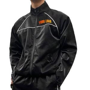 Survêtements pour hommes personnalisés veste et pantalon en nylon à fermeture éclair Jogger ensembles de gymnastique survêtement uni à la mode survêtement solide conception personnalisée - Product Image 6