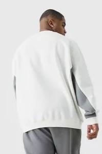 Huzaifa Products Sudadera de cuello redondo para hombre Calidad Premium Más diseño de bloque de color personalizado de gran tamaño forrado - Product Image 6