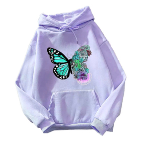 Personalizado de alta calidad francés Terry mujer dulce manga larga Streetwear Sudadera con capucha bordada insignia frente Otoño/Invierno hombro caído - Product Image 3