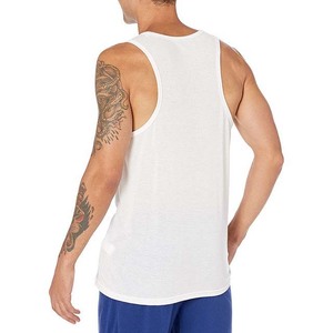 OEM Custom <b>White</b> Color Plus Size Workout Tank Top <b>for</b> <b>Men</b> High Street Style Crewneck Cotton Breathable <b>Men's</b> Clothing Tank Tops - Product Image 4
