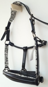 Superior Quality English Saddle Halters India Conic Shape Nose Piece Snake Skin <b>Padded</b> Black Hardware for Horse Care - Product Image 4