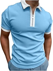 เสื้อโปโลแขนสั้นสำหรับผู้ชาย แห้งเร็ว ระบายอากาศได้ดี ลายทาง ทรงหลวม สวมใส่สบาย เหมาะสำหรับใส่ทำงาน น้ำหนักเบา - Product Image 4