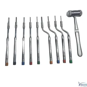 Kit de Osteótomos Dentales para Levantamiento de Senos, Instrumento Manual con Puntas Cóncavas para Cirugía de Implantes - Product Image 2