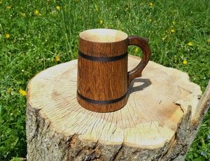 100% Tasse à bière en bois de pin de qualité supérieure Tasse en bois naturel Tasse à bière en bois à eau au prix de gros de Natural Creations Inc - Product Image 6