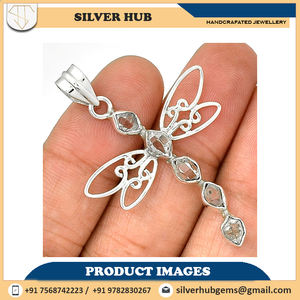 Pendentif en argent Sterling 925 Herkimer diamant fait à la main à vendre au meilleur prix - Product Image 4