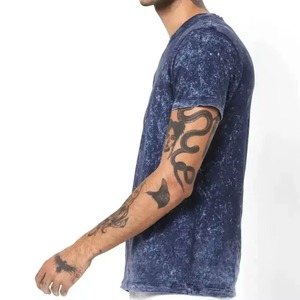 Camiseta de hombre transpirable de algodón 100% ligera con estampado y lavado ácido, de corte holgado, estilo urbano, superventas - Product Image 5
