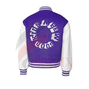 Letterman-chaquetas de béisbol de alta calidad, Mangas de cuero negro, cuerpo de lana personalizado - Product Image 6