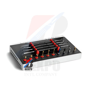 Boîte en acier dentaire Sinus Lift Implant Approche latérale et crestale avec bouchons Kit de fraises diamantées - Product Image 5