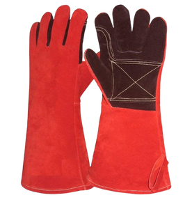 Gants de soudage en cuir véritable double paume taille XL COW Premium Gants de sécurité ignifuges anti-impact pour le travail - Product Image 5