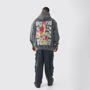 Nouveaux sweats à capuche pour hommes en polyester/coton doux et naturel, respirants pour l'hiver, avec impression numérique, style sportif lavé - Product Image 4