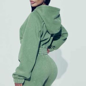 Sweat-shirt à capuche surdimensionné personnalisé de haute qualité pour femmes, sweat-shirt à fermeture éclair en molleton français pour l'automne et l'hiver, OEM - Product Image 6