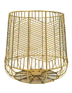LUXURY DESIGN IRON WIRE GOLD PLATED FRUIT BASKET FOR KITCHEN AND MULTIPURPOSE STORAGES AND GIFTING