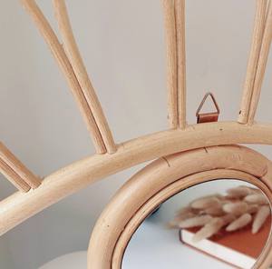 Nouveaux miroirs muraux décoratifs modernes Eye Vente en gros Miroir de sol en osier et rotin bon marché - Product Image 5