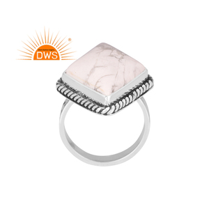 Meilleure qualité bague empilable en argent sterling oxydé avec pierres précieuses naturelles Howlite fabricant de bijoux personnalisés - Product Image 1