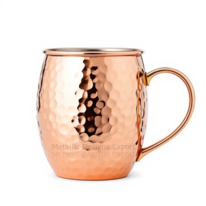 Tasse en cuivre martelé écologique de 16 oz, verres à mule de Moscou fabriqués à la main de qualité supérieure pour bars restaurants coffrets cadeaux - Product Image 2