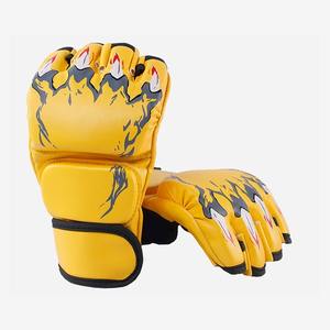 ถุงมือ MMA ครึ่งนิ้วระบายอากาศได้ถุงมือหนังถุงมือชกมวยแบบมืออาชีพโลโก้ได้ตามต้องการ - Product Image 3