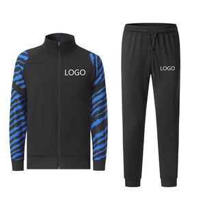Conjuntos transpirables personalizados al por mayor, conjunto de chándal tejido para correr, conjunto de ropa deportiva de manga larga y secado rápido para hombre - Product Image 5