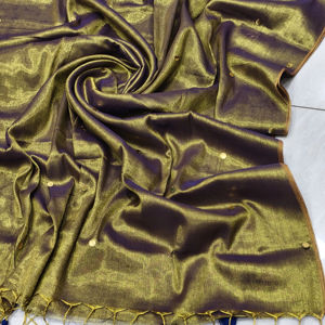 GINI <b>TISSU</b> Eco-Friendly Quick-Dry <b>Cotton</b> Fabric Saree Lightweight Woven Technique Plain Dyed Wedding Dress for Girls 400 GRM 6.3 - Product Image 1