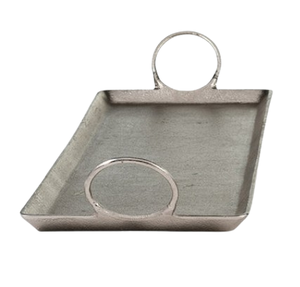 Plateau de service rectangulaire de vente chaude avec poignées décoratives en métal écologiques Design gravé pour plateau de service de nourriture de cuisine - Product Image 2
